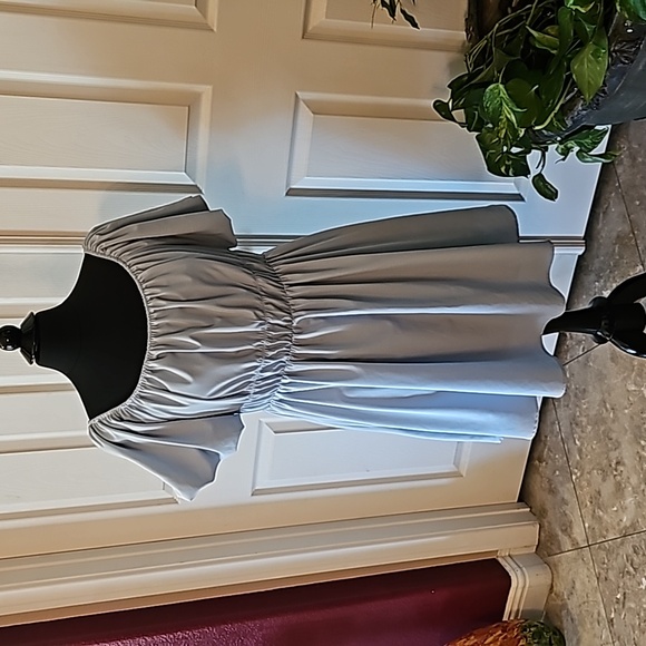 Merokeety Dresses & Skirts - Merikeety blue off the shoulder dress, has side pockets.